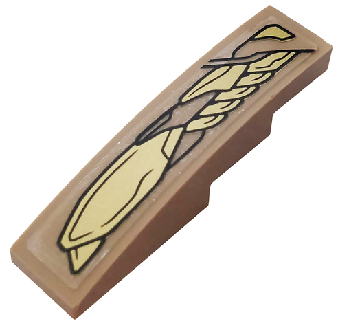 Slope, Curved 4 x 1 with Gold Mechanical Pattern Model Right Side (Sticker) - Set 76144