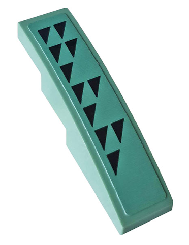 Slope, Curved 4 x 1 with Black Triangles Pattern Model Right Side (Sticker) - Set 70612