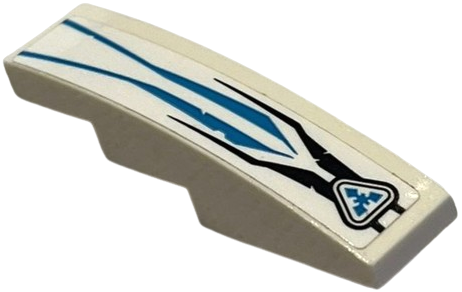 Slope, Curved 4 x 1 with Black and Dark Azure Stripes and Triangle Logo Pattern (Sticker) - Set 70639