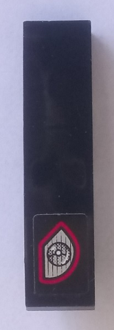 Slope, Curved 4 x 1 with Red and Silver Headlight Pattern Model Left Side (Sticker) - Set 8167