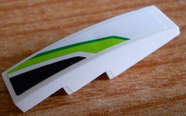 Slope, Curved 4 x 1 with Green and Black Pattern Model Left Side (Sticker) - Set 8864