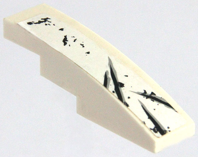 Slope, Curved 4 x 1 with Black and Light Bluish Gray Scratches Pattern 4 (Sticker) - Set 70009