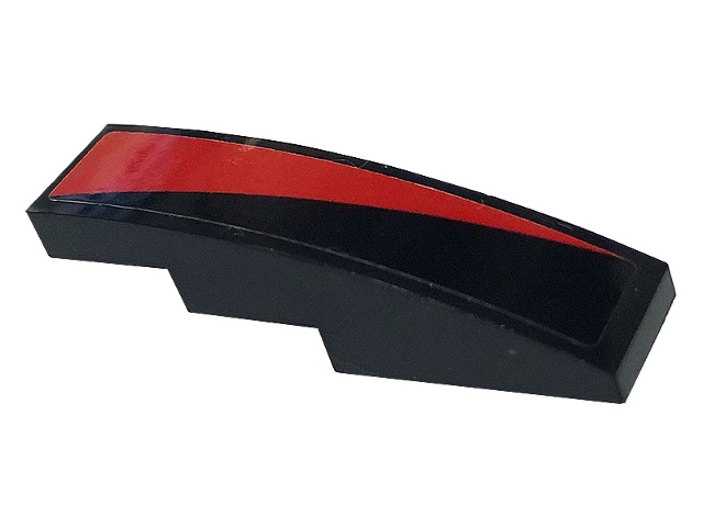 Slope, Curved 4 x 1 with Red Stripe Pattern Model Right Side (Sticker) - Set 76895