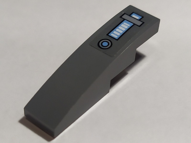 Slope, Curved 4 x 1 with Lever and Button Pattern (Sticker) - Set 70352