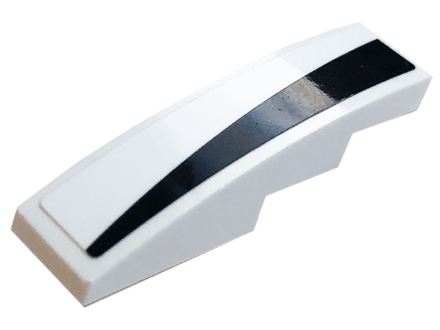 Slope, Curved 4 x 1 with Black Stripe Pattern Model Left Side (Sticker) - Set 76896