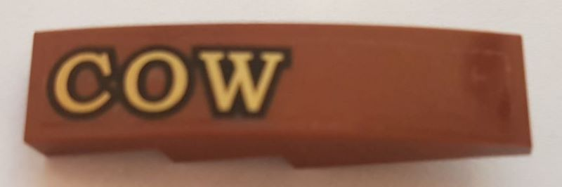 Slope, Curved 4 x 1 with 'COW' Pattern (Sticker) - Set 70810