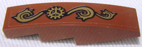 Slope, Curved 4 x 1 with Gold Gear and Ornament Pattern Model Right Side (Sticker) - Set 70810