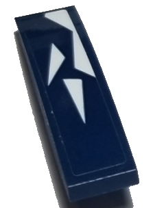 Slope, Curved 4 x 1 with White Triangles on Dark Blue Background Pattern Model Left Side (Sticker) - Set 75885