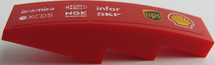 Slope, Curved 4 x 1 with 'MAGNETI MARELLI', 'brembo', 'infor', 'SKF', 'ups', 'XCDS', 'NGK' and Shell Logo Pattern Model Right Side (Sticker) - Set 75879