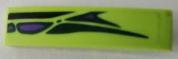 Slope, Curved 4 x 1 with Dark Green and Dark Purple Scales Pattern Model Left Side (Sticker) - Set 9456