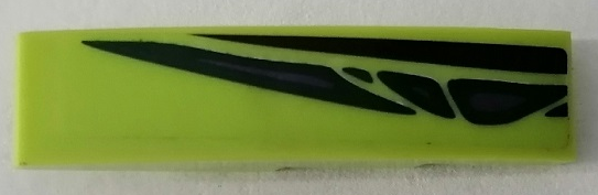 Slope, Curved 4 x 1 with Black Line, Dark Green and Dark Purple Scales Pattern Model Left Side (Sticker) - Set 9456