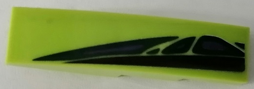 Slope, Curved 4 x 1 with Black Line, Dark Green and Dark Purple Scales Pattern Model Right Side (Sticker) - Set 9456