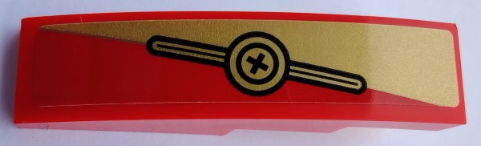 Slope, Curved 4 x 1 with Black Plus Sign in Circles and Gold Triangle Pattern Model Left Side (Sticker) - Set 80012