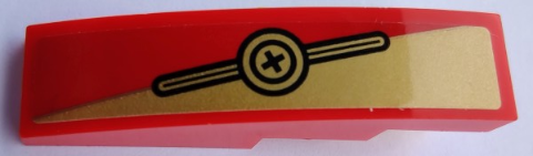 Slope, Curved 4 x 1 with Black Plus Sign in Circles and Gold Triangle Pattern Model Right Side (Sticker) - Set 80012