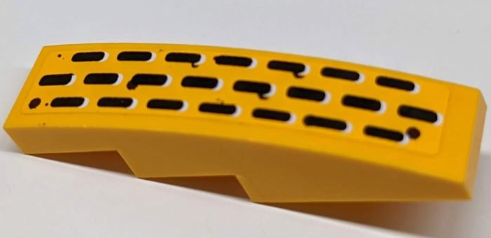 Slope, Curved 4 x 1 with Black Grille Lines Pattern (Sticker) - Set 70134