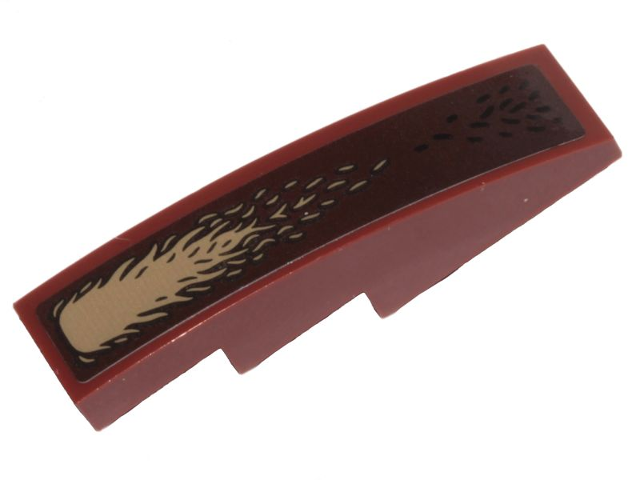 Slope, Curved 4 x 1 with Dark Tan Fur Pattern (Sticker) - Set 76208