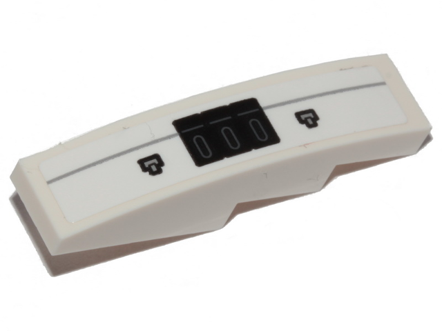 Slope, Curved 4 x 1 with Black Rectangles and Light Bluish Gray Line Pattern 1 (Sticker) - Set 76989