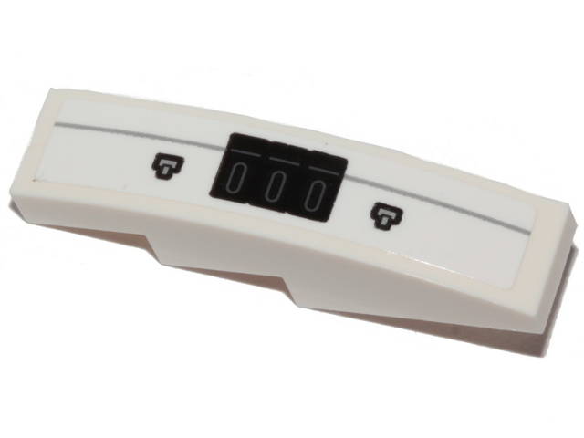 Slope, Curved 4 x 1 with Black Rectangles and Light Bluish Gray Line Pattern 2 (Sticker) - Set 76989