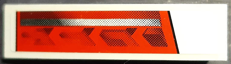 Slope, Curved 4 x 1 with Red Taillight and Silver Stripe Pattern Model Left Side (Sticker) - Set 8214
