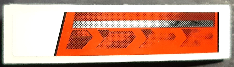 Slope, Curved 4 x 1 with Red Taillight and Silver Stripe Pattern Model Right Side (Sticker) - Set 8214