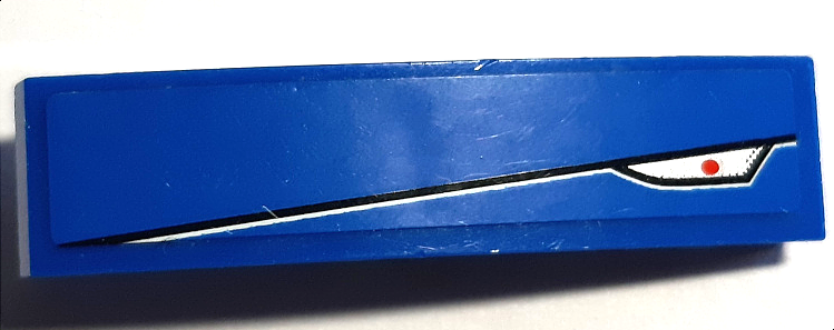 Slope, Curved 4 x 1 with Silver and Red Headlight and Black Stripe Pattern Model Left Side (Sticker) - Set 8214