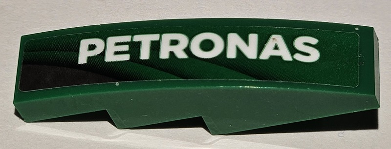 Slope, Curved 4 x 1 with White 'PETRONAS' Pattern Model Left Side (Sticker) - Set 75883