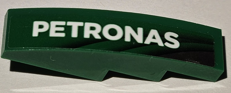 Slope, Curved 4 x 1 with White 'PETRONAS' Pattern Model Right Side (Sticker) - Set 75883