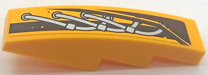 Slope, Curved 4 x 1 with Silver Wiring, Black Stripe and Armor Plate Pattern Model Right Side (Sticker) - Set 70134