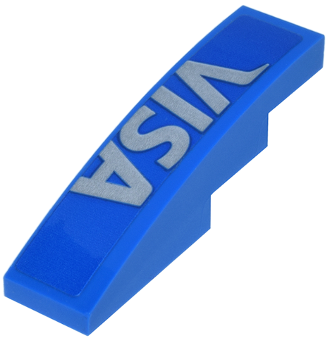 Slope, Curved 4 x 1 with Silver 'VISA' Logo Pattern Model Left Side (Sticker) - Set 77246