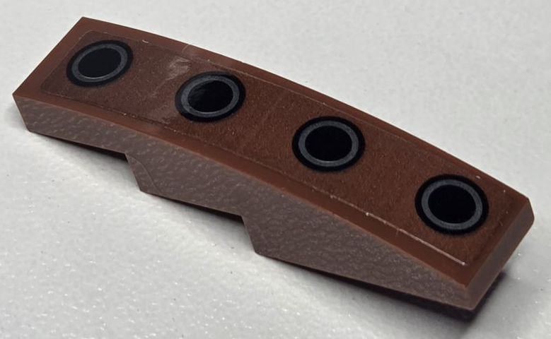 Slope, Curved 4 x 1 with Dark Bluish Gray Rings on Black Circles Pattern (Sticker) - Set 75381