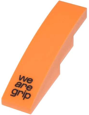 Slope, Curved 4 x 1 with Black 'we are grip' Logo Pattern