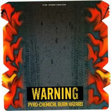 Plastic Ramp Cover with Flames and 'WARNING PYRO-CHEMICAL BURN HAZARD' Pattern (8493)