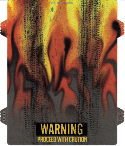 Plastic Ramp Cover with Flames and 'WARNING PROCEED WITH CAUTION' Pattern