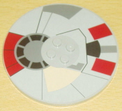 Tile, Round 8 x 8 with 4 Studs in Center with Millennium Falcon Top Pattern (Sticker) - Set 4504