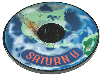 Tile, Round 8 x 8 with 4 Studs in Center with Earth and 'SATURN V' Pattern (Sticker) - Set 7468