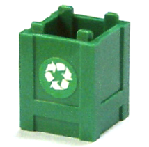 Container, Box 2 x 2 x 2 - Top Opening with White Recycling Arrows Pattern on Opposite Sides (Stickers) - Set 7642