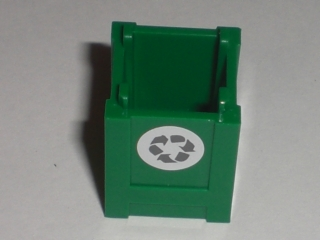 Container, Box 2 x 2 x 2 - Top Opening with Recycling Arrows Pattern on Single Side (Sticker) - Set 7208