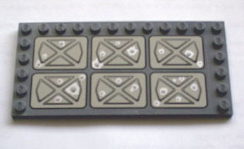 Tile, Modified 6 x 12 with Studs on Edges with Geometric Design with Bullet Holes Pattern (Sticker) - Set 7705