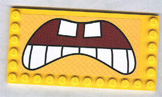 Tile, Modified 6 x 12 with Studs on Edges with SpongeBob SquarePants Open Mouth, Bottom Teeth Pattern (Sticker) - Set 3826