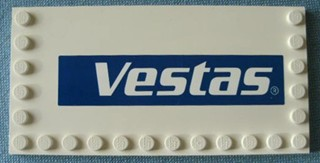 Tile, Modified 6 x 12 with Studs on Edges with 'Vestas' Logo Pattern Model Right (Sticker) - Set 4999