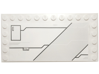 Tile, Modified 6 x 12 with Studs on Edges with Black Lines and Large Hatch Pattern Model Right Side (Sticker) - Set 7931