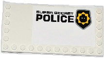 Tile, Modified 6 x 12 with Studs on Edges with Minifigure Head Badge and 'SUPER SECRET POLICE' Pattern Model Right (Sticker) - Set 70815