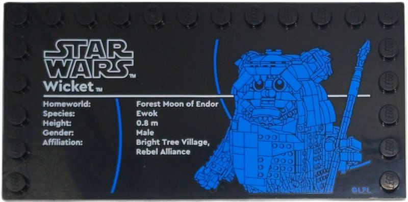 Tile, Modified 6 x 12 with Studs on Edges with Star Wars Logo and 'Wicket' Pattern