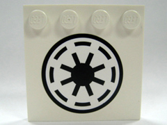 Tile, Modified 4 x 4 with Studs on Edge with SW Galactic Republic Logo Pattern (Sticker) - Set 7674