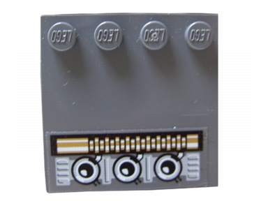 Tile, Modified 4 x 4 with Studs on Edge with Engine Ports Pattern (Sticker) - Set 7673