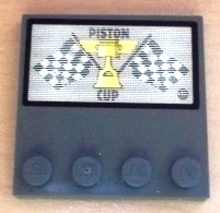 Tile, Modified 4 x 4 with Studs on Edge with 'PISTON CUP' and Checkered Flags Pattern (Sticker) - Set 8486