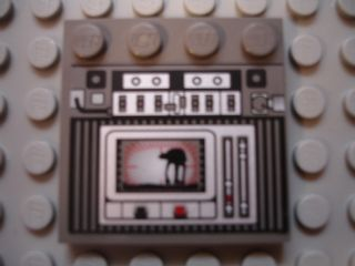 Tile, Modified 4 x 4 with Studs on Edge with SW AT-AT Pattern (Sticker) - Set 10129