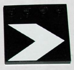 Tile, Modified 4 x 4 with Studs on Edge with White Chevron Pattern (Sticker) - Set 10188
