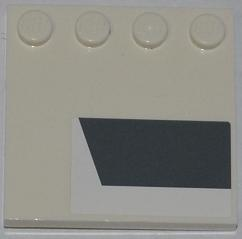 Tile, Modified 4 x 4 with Studs on Edge with Dark Bluish Gray Trapezoid Pattern Model Left Side (Sticker) - Set 9498