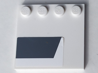 Tile, Modified 4 x 4 with Studs on Edge with Dark Bluish Gray Trapezoid Pattern Model Right Side (Sticker) - Set 9498